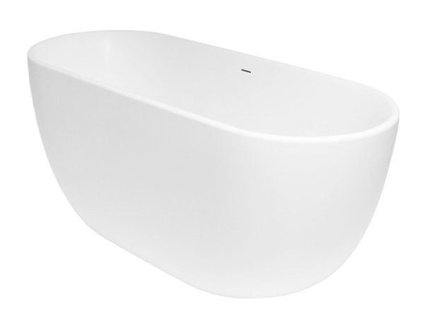 vanna Halo, 1700x720 mm, matēta balta/ krāsota akmens masas